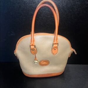 Vintage Dooney & Bourke Norfolk Beige and Brown Satchel